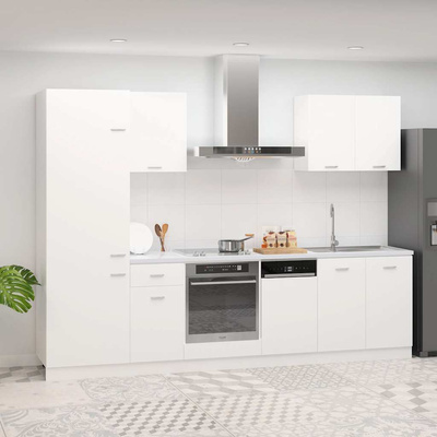 7-cz. zestaw szafek kuchennych, Lyon, biały, płyta wiórowa