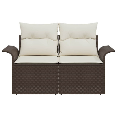 Sofa Ogrodowa z poduszką Brązowy 141 x 62 x 69cm polirattan
