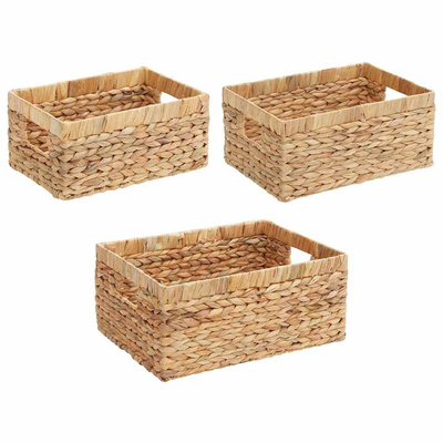 Kosze do przechowywania 3 pcs Naturalny Hiacynt wodny