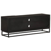 vidaXL Szafka pod TV, czarna, 110x30x40 cm, lite drewno mango i żelazo model standard