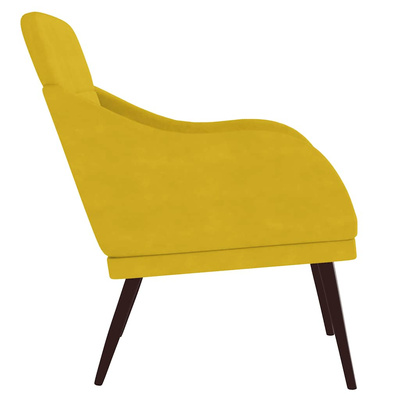 vidaXL Fotel, żółty, 63x76x80 cm, obity aksamitem