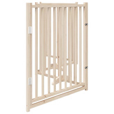 Bramka dla psa z drzwiami składana 4 panele 320 cm lite drewno jodłowe
