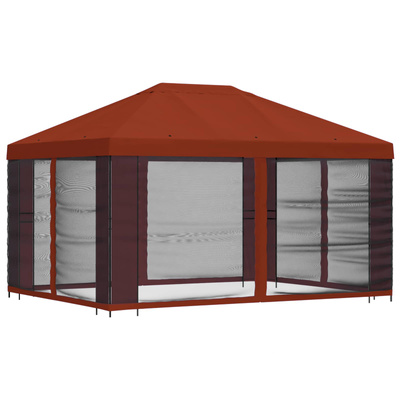Altana z bokami 4 × 3 m terakota Poliester i Stal 190 gsm