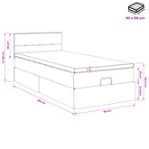 Łóżko ottoman z materacem ciemnoszary 90 x 190 cm tkanina