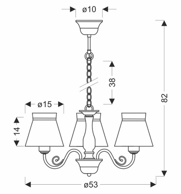 ROSSINI lampa wisząca biały 3x40W E27 abażur biały