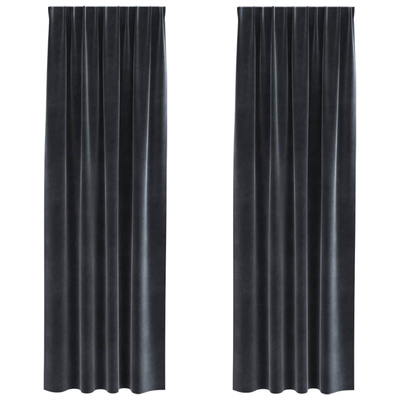 Zasłony zaciemniające 2 pcs Ciemnoszary 140 x 260 cm Aksamit
