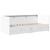 Łóżko dzienne z szufladami, bez materaca, białe, 90x200 cm model standard