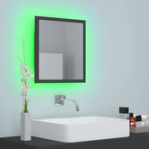 vidaXL Lustro łazienkowe LED, szare, 40x8,5x37cm, akryl