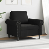 Fotel, czarny, 60 cm, obity sztuczną skórą