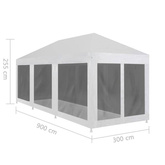 vidaXL Namiot imprezowy z 8 siatkowymi ściankami, 9 x 3 m