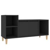 vidaXL Szafka pod TV, czarna, 100x35x55 cm, materiał drewnopochodny
