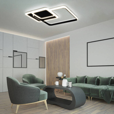 Lampa sufitowa dekoracyjna LED 72W czarna + pilot dl-f06