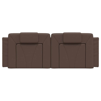 Poduszka na wezgłowie, Viana, brązowa, 120 cm, sztuczna skóra