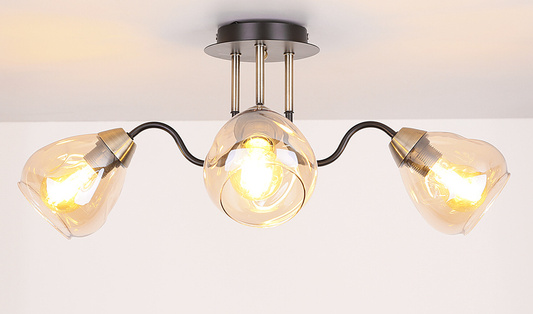Lampa sufitowa czarno/złota dymiona 3xE27 Unica 33-00880