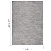 vidaXL Dywan zewnętrzny o płaskim splocie 140x200cm, brązowo-niebieski