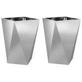 Donica 2 pcs Srebrny 50 x 50 x 75 cm Stal Galwanizowana