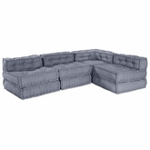 Modularna jednostka sofy 4 pcs Szary tkanina