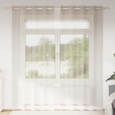 Firany Voile z zasłonami 2 pcs piaskowy 245 x 140 cm Poliester
