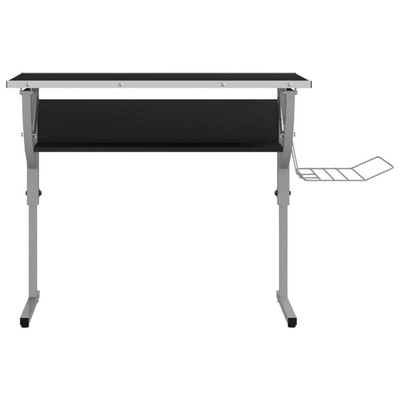 vidaXL Biurko kreślarskie, czarno-szare, 110x53x(58-87) cm