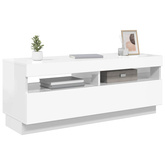 Szafka TV z oświetleniem LED, biel z połyskiem, 100x35x40 cm