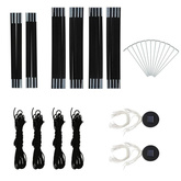 vidaXL Namiot imprezowy z LED i 4 ściankami, 3,6x3,6x2,3 m, moro