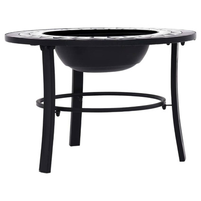 vidaXL Palenisko z mozaiką, czarno-białe, 68 cm, ceramika
