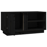 Szafka pod TV, czarna, 80x35x40,5 cm, lite drewno sosnowe vidaXL