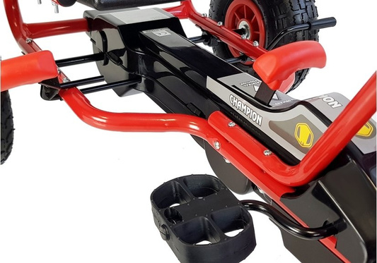 Gokart na Pedały A-18 Pompowane Koła Regulowany Fotel Czerwony