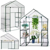 Mini Szklarnia Balkonowa Ogrodowa 4 Półki Metalowe Folia PVC 195 x 143 x 73cm