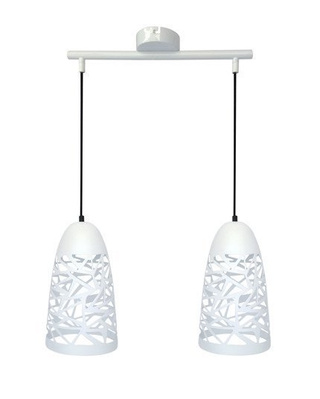 Lampa sufitowa wisząca 2xE27 biała SABRIN 32-54869