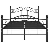 Rama łóżka, czarna, metalowa, 120 x 200 cm