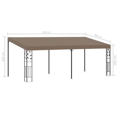 Altana przyścienna, 6 x 3 x 2,5 m, taupe