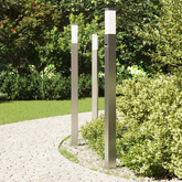 Lampy słupkowe z czujnikiem 3 szt. 110 cm Stal nierdzewna IP44