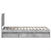 Ramka łóżka Szary beton 75 x 190 cm Lite drewno sosnowe