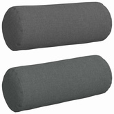 Poduszki Wałkowe 2 pcs Ciemnoszary ? 15 x 40 cm tkanina