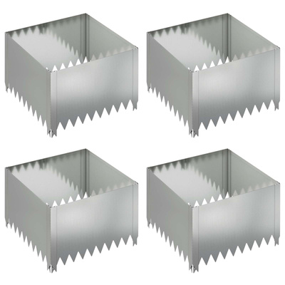 Krawężnik do trawnika 4 szt. 60 x 60 x 35 cm Stal srebrny