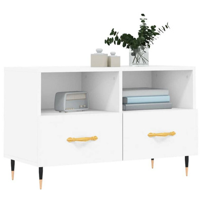 vidaXL Szafka pod TV, biała, 80x36x50 cm, materiał drewnopochodny wariant 12