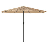 Parasol ogrodowy na stalowym słupku, brązowy, 388x388x248 cm