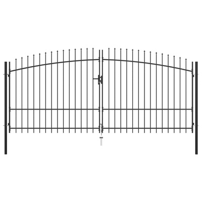 Brama dwuskrzydłowa z grotami, 400 x 225 cm