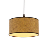 Anaka Lampa Wisząca Czarny 1X40W E27 Abażur Plecionka Beżowo-Brązowa