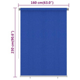 vidaXL Roleta zewnętrzna, 160x230 cm, niebieska, HDPE