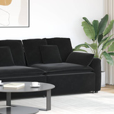 Modułowy podłokietnik sofy modułowej z poduszkami czarny 100 cm
