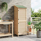 Shed ogrodowy naturalny 59 x 56 x 176 cm Drewno Świerkowe