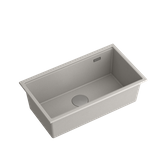 CLARK 760 Hard Rock GraniteQ zlewozmywak 1-komorowy podwieszany 760x435x225 mm concrete + syfon BS save space + zaczepy