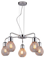 Lampa wisząca chrom druciany klosz 5x60W regulacja 35-58669