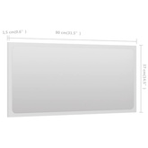 vidaXL Lustro łazienkowe, białe, 80x1,5x37 cm, płyta wiórowa