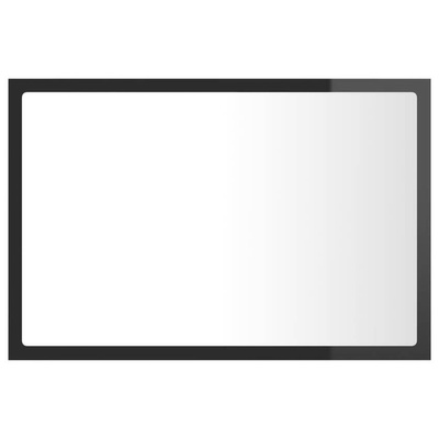vidaXL Lustro łazienkowe LED, wysoki połysk, szare, 60x8,5x37cm, akryl