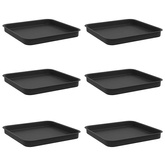 Kwadratowa Taca na Kwiaty 6 pcs Czarny 25,5 x 25,5 x 2,5 cm