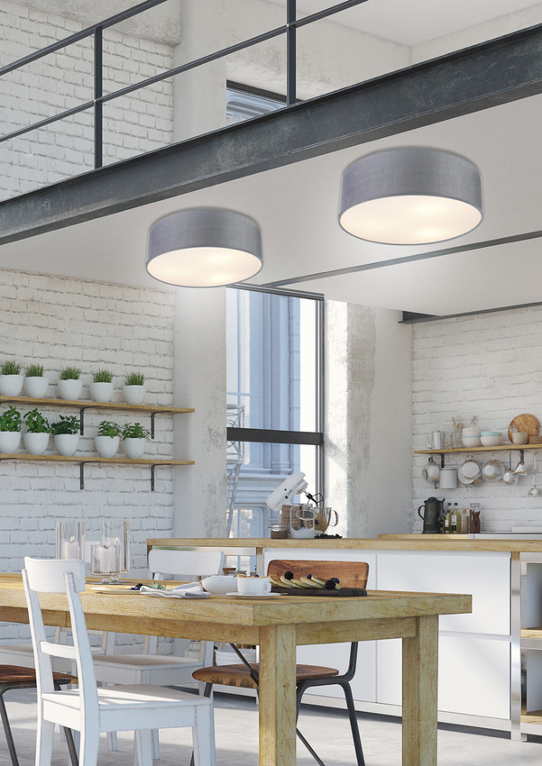 Lampa sufitowa okrągła jasno szara 3x40W E27 40cm Kioto Candellux 31-64684