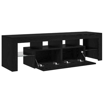 Szafka pod TV z oświetleniem LED, czarny dąb, 140x36,5x40 cm